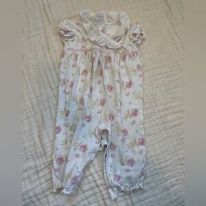 Janie & Jack Floral Baby Romper with Pink and Yellow Accents
